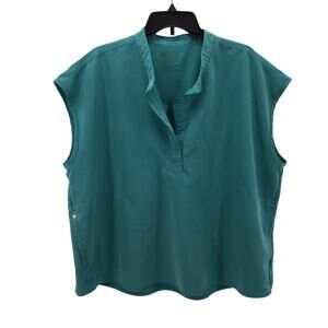 FIGS Rafaela Oversized Scrub Top Marine Green Cactus XXL Nursing Healthcare